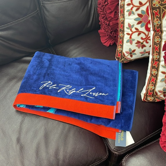 NWT Polo Ralph Lauren 35" X 66" Big Pony Beach Towel in Blue NWT - Picture 2 of 9